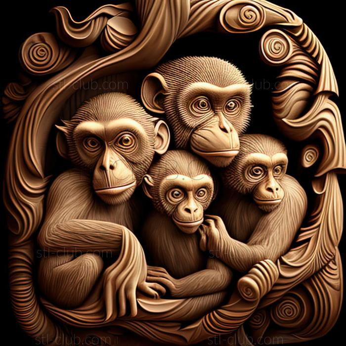 3D model st Monkeys (STL)